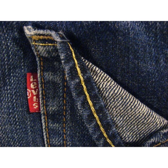 LEVIS 511 CUTOFF JEANS SHORTS Mens W 39 MEASURED Blue Denim Bermuda Hiking 2 - Picture 8 of 10